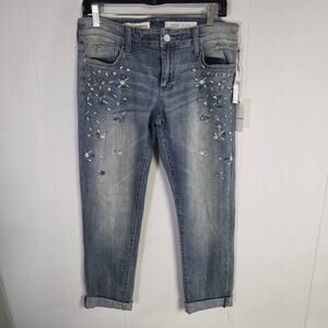 NWT Pilcro By Anthropologie Hyphen Crop Bejeweled Jeans Size 27